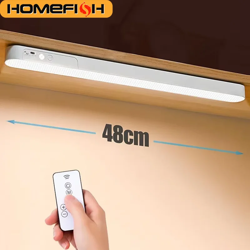 HOMEFISH 눈 보호 테이블 램프 LED 라이트 바 충전식 무선 책상 독서 램프 USB 야간등 침대 옆 주방 캐비닛용