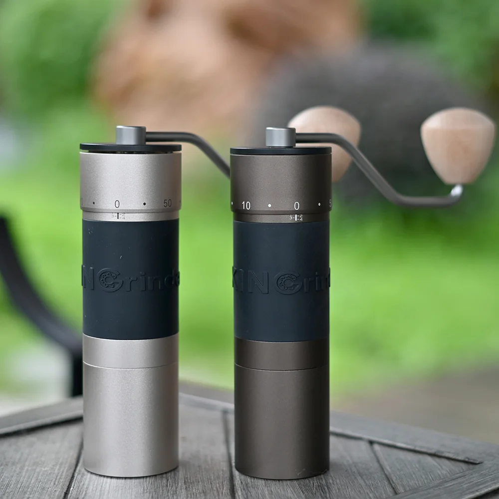Kingrinder K6 수동 커피 그라인더 휴대용 밀 420 스테인레스 스틸 48mm 스테인레스 스틸 티타늄 도금 버